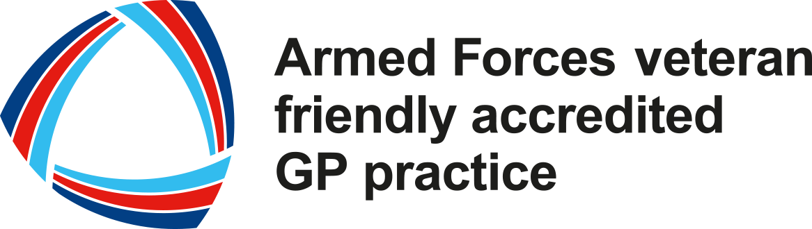 Veteran Friendly GP Practice accreditation logo Armed Forces veteran friendly accredited GP practice